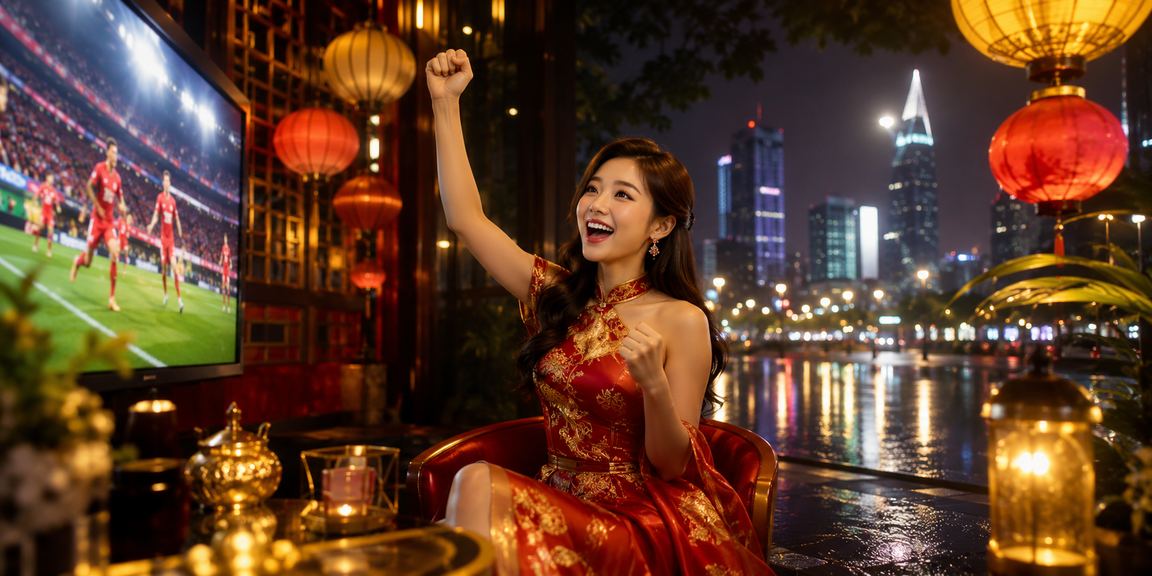 Nhà đầu tư tại TP. Hồ Chí Minh theo dõi thị trường tài chính trong ánh đèn lồng rực rỡ