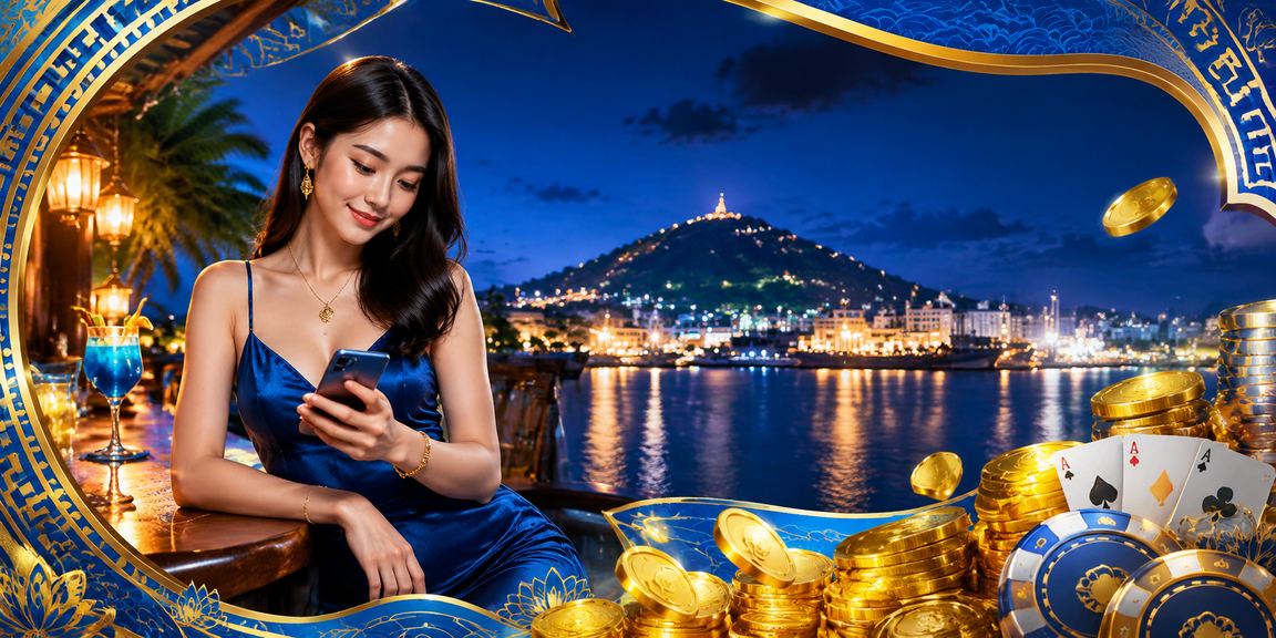 Người phụ nữ Việt Nam chơi game bài trực tuyến tại Vũng Tàu trên điện thoại di động